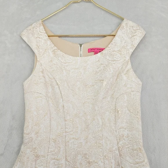 BETSEY JOHNSON Metallic Detail Fit And Flare Dress P805 - Picture 4 of 8